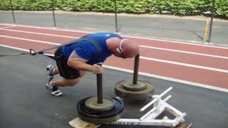 prowler sled hell (simple conditioning work outs for football)