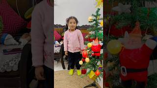 Advika n kiya Christmas tree Decorate🎄 #shorts