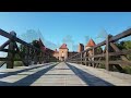 【4k】 lithuania trakai island castle is a major tourist attraction in lithuania