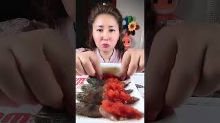 Asmr raw shrimp tobiko with spicy sauce 매운 소스를 곁들인 생새우 토비코 #3018