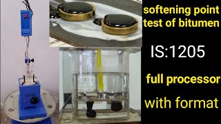 Determination of softening point (IS:1205-1978) test producer full details. सोफ्टेनिंग पांट टेस्ट