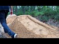 building the third dirt jump 7 ft gap in the bmx trail nj woods