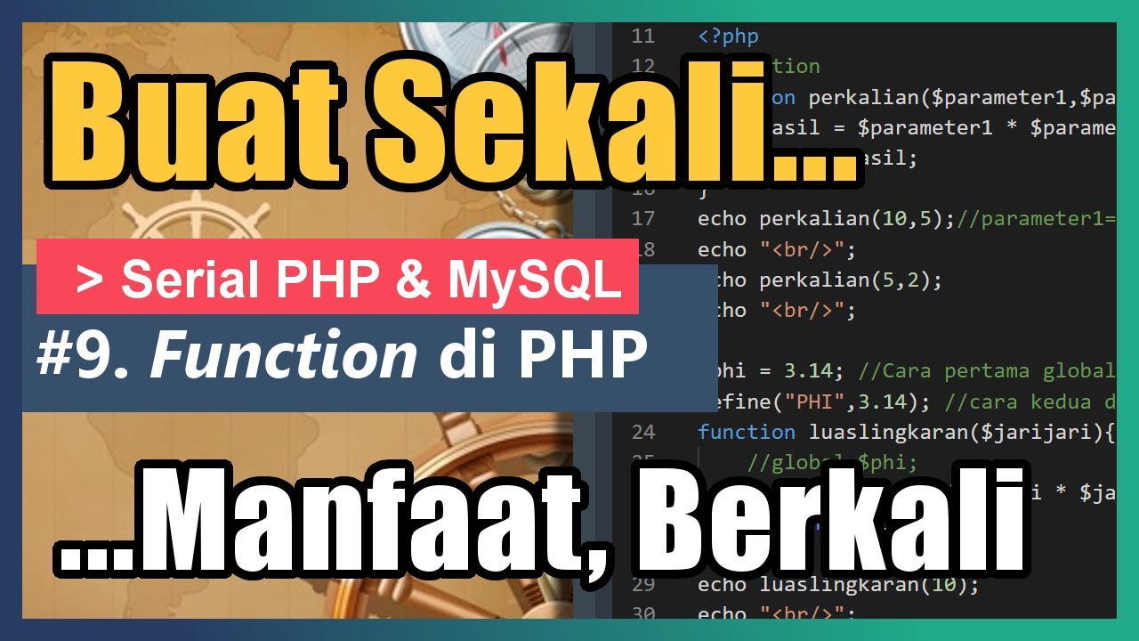 Membuat Function Di PHP | 09. PHP & MySQL - YouTube