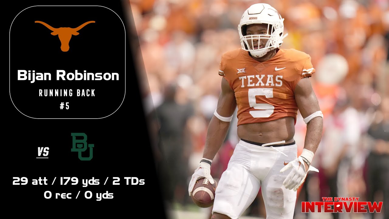 Bijan Robinson - Texas RB #5 Vs Baylor (2022) - Win Big Sports