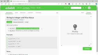 Python Tutorial for Beginners - Edabit - String to Integer and Vice Versa