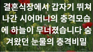 결혼식장에서 갑자기 뛰쳐나간 시어머니의 충격모습에 하늘이 무너졌습니다 숨겨왔던 눈물의 충격비밀