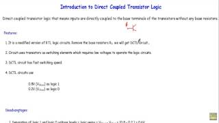 Introduction to Direct Coupled Transistor Logic (DCTL) Family