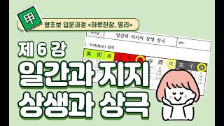 #006_(STEP0 명리입문 왕초보6강) 일간과 지지의 상생상극