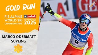 Marco Odermatt draws perfect run to win SG title | Saalbach 2025