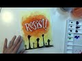 timelapse watercolor painting resist