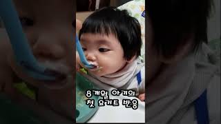 [해솔] 요거트를 처음 먹어보는 아기의 반응! #shorts #baby #아기