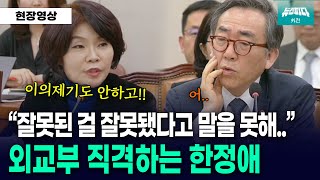 잘못된 건 말해야지! 조태열 외교부장관 직격하는 한정애 의원