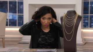 14K Gold Diamond Cut Faceted Rope Chain Necklace on QVC