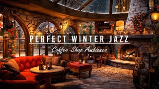Quiet Comfortable Jazz Music in Perfect Winter Coffee Shop Atmosphere & Crackling Fireplace to Sleep