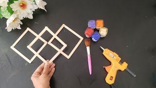 DIY Wall hanging with ice cream sticks | Popsicle stick craft Idea | Wall Decor
