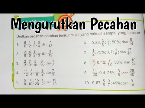 MENGURUTKAN PECAHAN DARI YANG TERKECIL KE YANG TERBESAR, Matematika SD ...