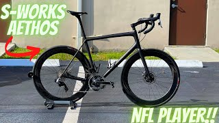 2022 SPECIALIZED S-WORKS AETHOS *NFL PLAYER BUILD!!* BIG BIKE/ LIGHT WEIGHT (BETTER THEN TARMAC?)