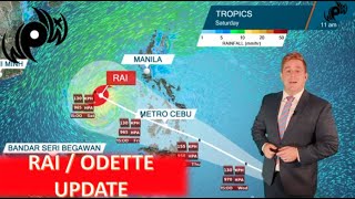 Severe Tropical Storm Rai / Odette Nearing the Philippines , Typhoon Update