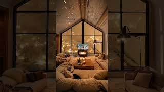 Soothing Snowfall and Fireplace Sounds for Winter Relaxation.