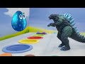 Godzilla Turns Magic Eggs into Dinosaurs | T-Rex, Ankylosaurus, Stegosaurus | Colors and Fun