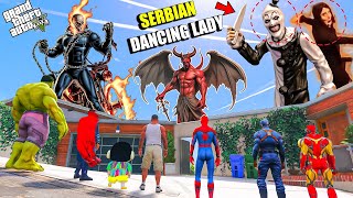 Franklin Found GHOST RIDER To Kill SERBIAN DANCING LADY To Save Avengers in GTA 5 ! (Part 2)