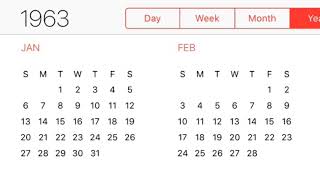 1963 Calendar