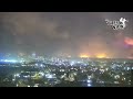 pacific palisades fire dramatic night timelapse shows intense la wildfire webcam footage 1 7 2025