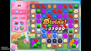 Candy Crush Level 1136 Audio Talkthrough, 1 Star 0 Boosters