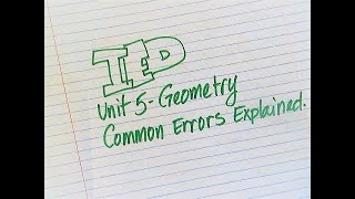 IED Unit 5 Geometry Common Errors Explained
