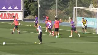 Incredible James Rodríguez nutmeg and goal in training!