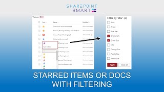Starred Items in SharePoint Online Microsoft Lists and Libraries Modern List View