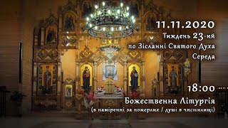 [11/11/2020] Середа 23-го тижня по Зісланні. Літургія за померлих  (душі в чистилищі)