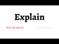 How to Pronounce explain in American English and British Englishexplain