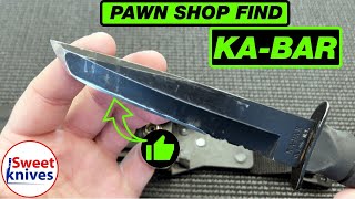 AWESOME KA-BAR USA TANTO FIXED BLADE KNIFE - PAWN SHOP FIND - KA1245-BRK