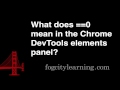 What does ==$0 mean in the Chrome Devtools Elements Panel?