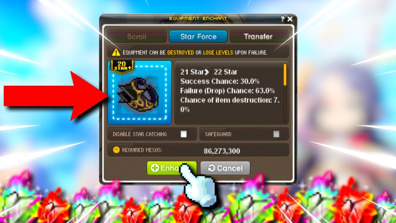 Starforcing The Hardest Item In Maplestory Youtube