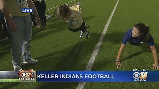 CBS 11 Pep Rally Keller High School: Push-Up Competition With The Keller Indians Football