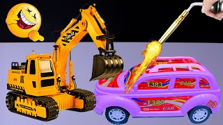 🔥 EXPERIMENT : Glowing 1000 degree KNIFE & Fire VS TOY CAR & Excavator