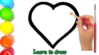 How to Draw Heart and Learning color | Рисование сердца для детей | Rasm va rang berish, menggambar