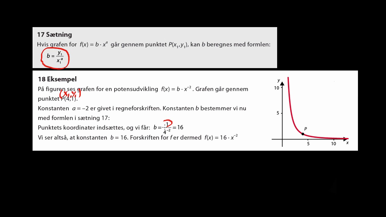 Beregning Af Konstanten B Ud Fra Et Punkt - YouTube