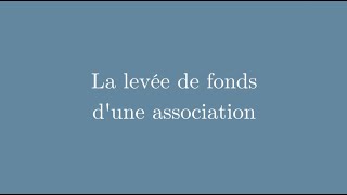 Levée de fonds association