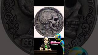 top 10 Weird skull hobo nickel coins | Carving art #short #viral #coin #weird #art  #horrorshorts