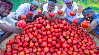 POMEGRANATE JUICE | 100KG Pomegranate Fruits Cutting | Making Fruit Juice in Vil