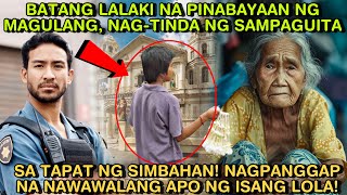 BATANG LALAKI NA PINABAYAAN NG MAGULANG, NAG-TINDA NG SAMPAGUITA SA TAPAT NG SIMBAHAN! NAGPANGGAP NA