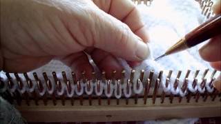 working a big full fashioned decrease on the loom