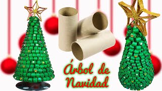 Árbol de Navidad con TUBOS DE PAPEL HIGIÉNICO Y CD | Manualidades Navideñas | Christmas Craft Tree