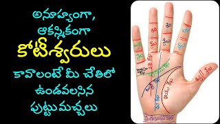 millionaire lines I Telugu Palm reading I Astrology I Palmistry I Jyotishyam .