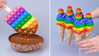 🌈 Definitely POP IT Rainbow Cake Decoration Hacks | Amazing Colorful Cake Decorating Recipes