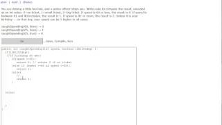 caughSpeeding CodingBat Exercise