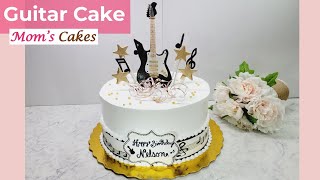 HERMOSO CAKE CON DISEÑOS DE GUITARRA DE FONDANT/MONTAJE Y DECORACION/2021